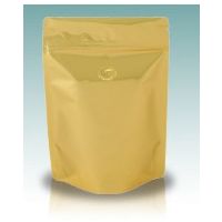 1 Case 16 oz Gold Mylar Stand Up Pouches w/Zip 500 Bags per Case